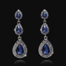 Top Luxury Champagne Crystal Earrings Gold Color Jewelry Fas 2 E4R