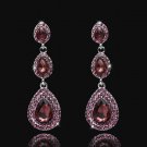 Top Luxury Champagne Crystal Earrings Gold Color Jewelry Fas E4R
