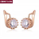 Top Quality Crown Earring Rose Gold Color Jewelry Made With E4R