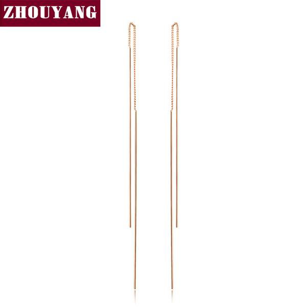 Top Quality Simple Ear Line Rose Gold Color Stud Earrings Je E4R