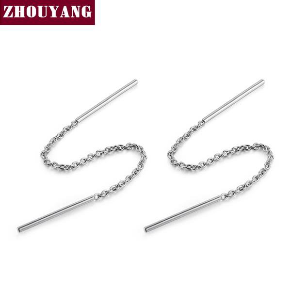 Top Quality Simple Style None Stone Rose Gold Color Drop Ear E4R