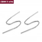 Top Quality Simple Style None Stone Rose Gold Color Drop Ear E4R