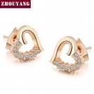 Top Quality Zye327 Hollow Heart Half Of Crystal Silver Color 2 E4R