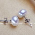 Umode 8 9 Mm 100 Natural Freshwater Pearl Earrings Jewelry 9 2 E4R