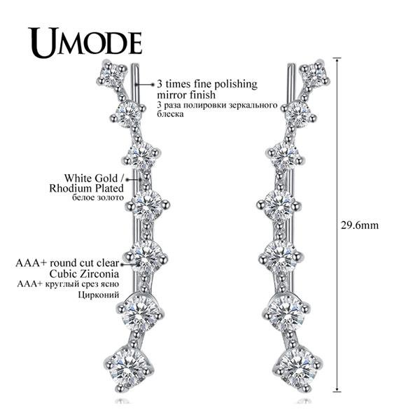 Umode Four Prong Setting Cz Crystal White Rose Gold Color Di 4 E4R