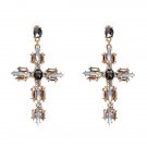 Vintage Boho Crystal Cross Drop Earrings For Women Baroque B 2 E4R