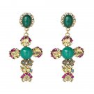 Vintage Boho Crystal Cross Drop Earrings For Women Baroque B 3 E4R