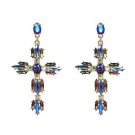 Vintage Boho Crystal Cross Drop Earrings For Women Baroque B E4R