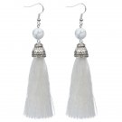 Vintage Fringe Tassel Earrings Luxury White Howlite Long Ear 3 E4R