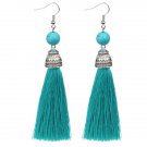 Vintage Fringe Tassel Earrings Luxury White Howlite Long Ear E4R