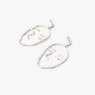 Vintage Gold Silver Filled Open House Sister Earrings Statem 4 E4R