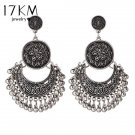 Vintage Silver Color Big Flower Drop Earrings For Women 2 E4R