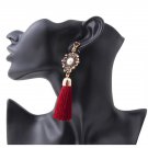 Vintage Thread Tassel Fringe Earrings Big Pearl Women Drop D E4R