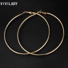 Vivilady Hot New 8cm Big Hoop Earrings Women Mother Gold Col E4R