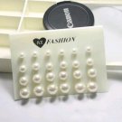 White Pearl Stud Earrings 6mm 8mm 10mm 12mm Mix Size Lady Je 2 E4R