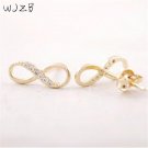 Wjzb 1 Pcs Earring Fashion Zircon Infinity Symbol Stud Earri 2 E4R