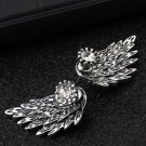 Women S Angel Wings Rhinestone Inlaid Alloy Ear Studs P E4R