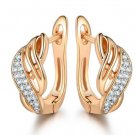Xiagao New Design Gold Color Charm Austrian Crystal Hoop Ear 2 E4R
