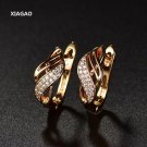 Xiagao New Design Gold Color Charm Austrian Crystal Hoop Ear 4 E4R