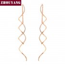 Zhouyang Top Quality Simple Spiral Ear Line Rose Gold Color E4R