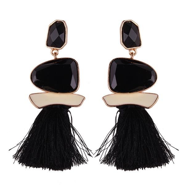 Zoeber Tassel Drop Earring Retro Big Fringing Crystal Dangle 4 E4R