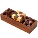 3-in-One Wooden Puzzle Games Set