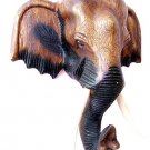 Elephant Head Thai Wood Carving Art Wall Home Decor