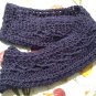 Deep blue ribbed infinity scarf