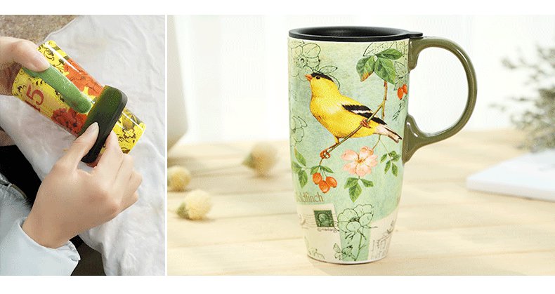 Creative Pocelain drinking Tea water Cup Ceramic mug birds pattern