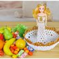 Creative crafts home displayed handcrafted items DIY beaded barbie doll fruit platter