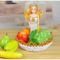 Creative crafts home displayed handcrafted items DIY beaded barbie doll fruit platter