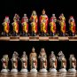 Handmade Pewter Chess Sets Knight Crusade - hand painted