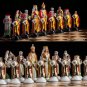 Handmade Pewter Chess Sets Knight Crusade - hand painted