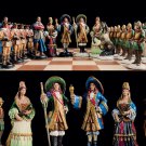 Handmade Pewter Chess Set French - Hand painted