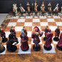 Handmade Pewter Chess Set French - Hand painted