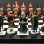 Handmade Pewter Chess Set French - Hand painted