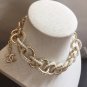 CHANEL CC Necklace CHOKER Bubble Pearls Brushed Finish GOLD Chain NIB