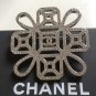 CHANEL Silver Knot CC Crystal Rhinestone Brooch Pin Super Shine Authentic NIB