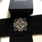 CHANEL Silver Knot CC Crystal Rhinestone Brooch Pin Super Shine Authentic NIB