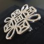 CHANEL Silver Knot CC Crystal Rhinestone Brooch Pin Super Shine Authentic NIB