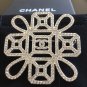 CHANEL Silver Knot CC Crystal Rhinestone Brooch Pin Super Shine Authentic NIB