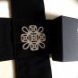 CHANEL Silver Knot CC Crystal Rhinestone Brooch Pin Super Shine Authentic NIB