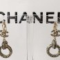 CHANEL CC Crystal Hoop Drop Dangle Earrings Gold 2016 ROME PARIS NIB