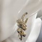 CHANEL Crystal CC Gold Stud Earrings Blue Yellow Enamel Dangle Leverback Key