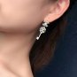 CHANEL Crystal CC Gold Stud Earrings Blue Yellow Enamel Dangle Leverback Key