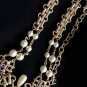 CHANEL Pearl & Chain Gold Short Necklace Choker Red Black Enamel Casual Elegant