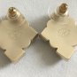 CHANEL PEARL Stud Earrings Multi-Colored Cream Grey Red GOLD Rhombus Shape NIB