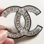 CHANEL COCO CHANEL PARIS CC Fashion Brooch Pin ACRYLIC WHITE Black Gold NIB