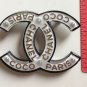 CHANEL COCO CHANEL PARIS CC Fashion Brooch Pin ACRYLIC WHITE Black Gold NIB