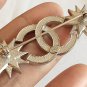 CHANEL CRYSTAL STAR Grey & Clear Stars Silver Brooch Pin Authentic HALLMARK NIB